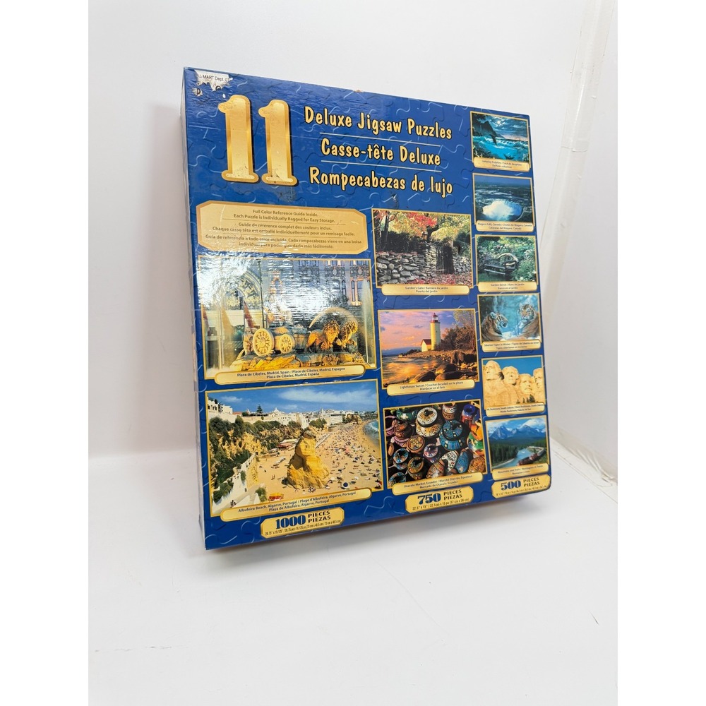 Sure-Lox 11 Deluxe Jigsaw Puzzles Set 7250 Total Pieces Travel Landscapes NIB